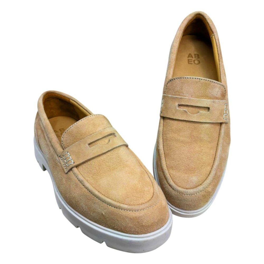 Abeo Boulevard Sand Suede Lug Sole Penny Loafers Comfort Shoes